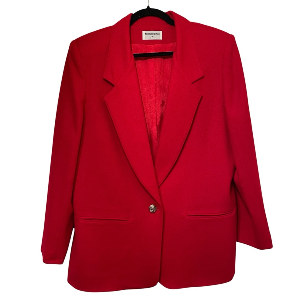Alfred Dunner Vintage 100% Wool Women’s Blazer and Skirt Business set